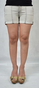 Kova & T Shakri Shorts Shady Grey Rolled Denim Jeans 26 Womens USA - Imagen 1 de 11