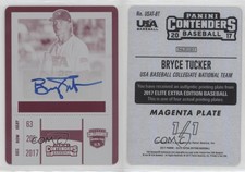 2017 Elite Extra Edition USA Baseball Printing Plate Magenta 1/1 Bryce Tucker