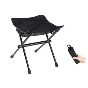 Camping Stool Lightweight Small Folding Chair 13 Inch Portable Folding Black - Picture 1 of 7