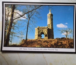 Postcard 44th New York Infantry at Little Round Top Gettysburg PA - Picture 1 of 2
