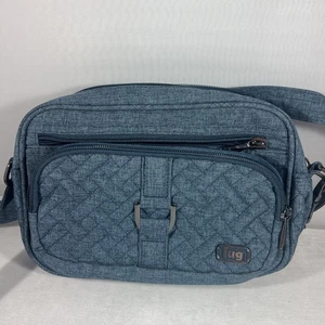 LUG Carousel RFID-Blocking Crossbody Umhängetasche Handtasche Gürtel blau sauber lesen - Bild 1 von 12