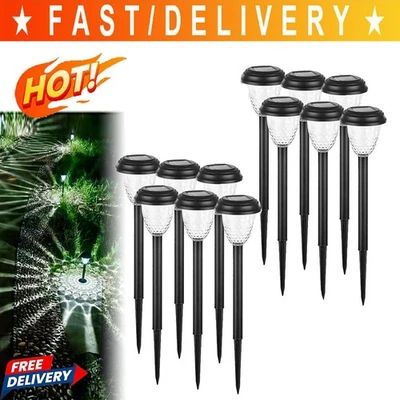 Paquete de 6/12 luces solares para camino al aire libre impermeables luces para acera patio jardín EE. UU. Foto 1 de 4