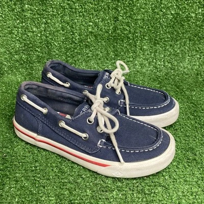 Sperry Top Sider Bahama Niños Jóvenes Barco Zapatos Azul 12.5 M Lona Mocasines Sin Cordones Foto 1 de 4