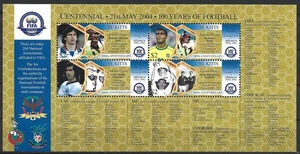 St. Kitts - Fußballspieler Kleinbogen postfrisch 2004 Mi. 815-818 - Bild 1 von 1