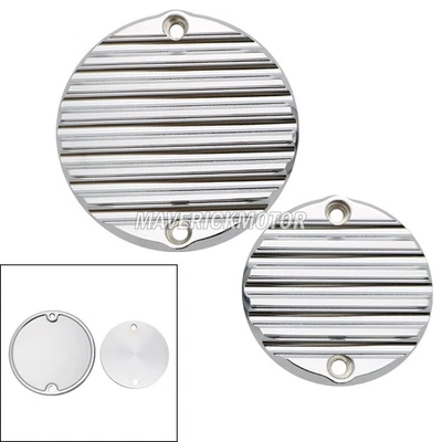 Chrome Engine Clutch Badge & Acg Inspection Cover For Triumph Thruxton T100 T120 - Image 1 of 4