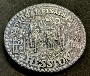 Vintage HESSTON Belt Buckle - NOS “Sealed”Choice 1989 NFR National Finals Rodeo - Picture 1 of 3