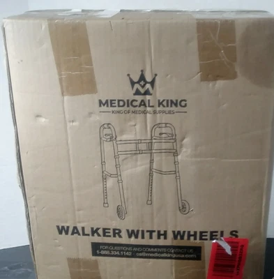 Medical King Aluminio Ligero Andador y Ruedas Ajustable Resistente Andador Adulto Foto 1 de 4