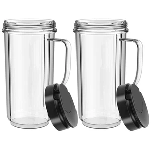 2 Pack Magic Bullet Blender Cups Tall 22oz Cup with Flip Top To-Go Lid Replac... - Picture 1 of 9