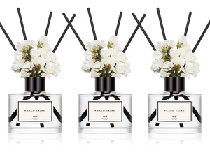 Flower Reed Diffuser Set of 3 for Bathroom Accessories Shelf Decor & Air Fres... - Picture 1 of 6