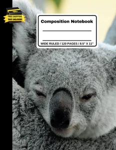 Koala Composition Notebook Wide Ruled: 120 Pages, 8.5"X11"|Koala for Girls Kids - Picture 1 of 1