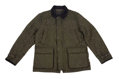 J Crew Wool Chore Barn Coat Corduroy Collar Quilted Jacket Mens Large - Image 1 of 4