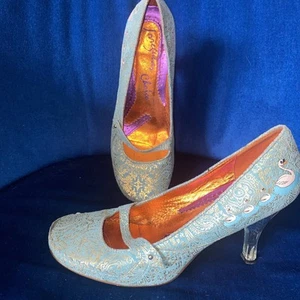 Irregular Choice Swan Lake Turquoise Paisley Court Shoes UK 7 EU 41 - Picture 1 of 9