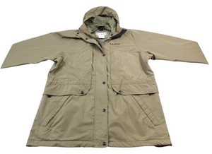 L.L. Bean Parka Mantel Damen M Beige Langarm Windbreaker Kapuze Druckknopf Full Zip - Bild 1 von 8