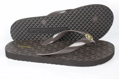 Michael Kors Women's Logo Flip Flop Sandals Lightweight Dark Brown LG24L - Image 1 of 4