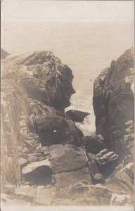 Foto real postal Profile Rock Ogunquit Maine Cliff vista al mar RPPC - Imagen 1 de 2