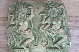 Angkor Apsara Dancer Wall Plaque Khmer Temple Relief Carving Cambodia Art Decor - Bild 1 von 5