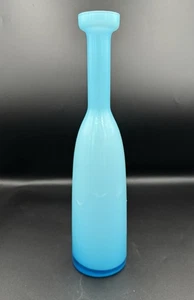 Vintage MCM Puder Blau Kunst Glas Dekanter Flasche Ohne Stopfen - Bild 1 von 8