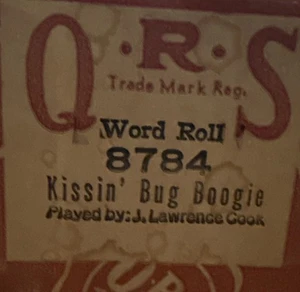 QRS Player Piano Word Roll 8784 Kissin’ Bug Boogie  - Picture 1 of 3