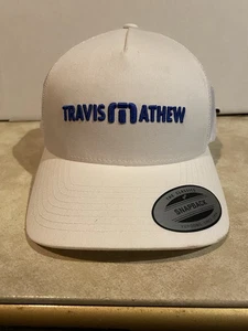 Gorra de golf TravisMathew Awesome Tour 2017 Snapback blanca azul malla Flexfit OS - Imagen 1 de 10