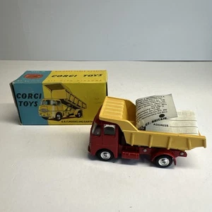 Corgi #458 ERF 64G Earth Dumper Blue Box Flat Hubs 1960s MIB - Picture 1 of 21