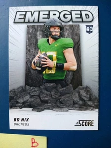 2024 Score Emerged Bo Nix #EM-BNX Denver Broncos Rookie RC - Picture 1 of 2