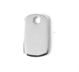 1x 925 Sterling Silber 12mm x 7mm massiv Erkennungsmarke Anhänger für Kette Halskette - Bild 1 von 1