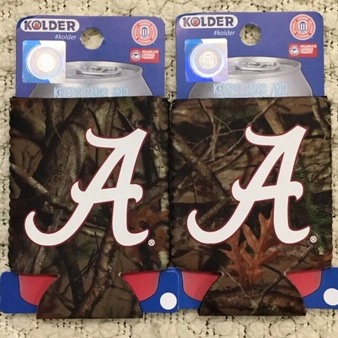 Alabama Crimson Tide NCAA Kolder Camo Can Koozie * Lot of 2 * NEW * Cover