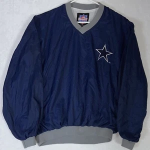 Vintage Dallas Cowboys Game Day T.F.G. Pullover Large Blue Troy Aikman 1990s - Picture 1 of 5