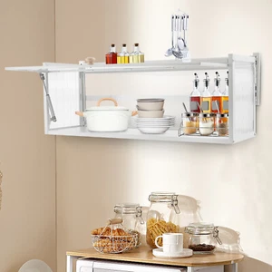 25kg Storage Cabinet Wall-Mount W/Flip-up PC Door For Home Kitchen Cupboard - Picture 1 of 19