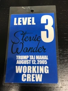 Stevie Wonder - Trump Taj Mahal Atlantic City Working Crew Laminat Pass 8/12/05 - Bild 1 von 2