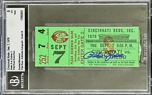 Pete Rose Autographed Signed Sep. 7, 1978 Ticket Stub Beckett 5 EX Home Run - Picture 1 of 3