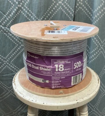 Southwire 500 Ft. 18 AWG RG6 Dual Shield Coaxial Cable - White - Image 1 of 4