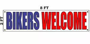 BIKERS WELCOME Banner Schild 2x8 Hotel Motel - Bild 1 von 3