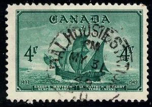 Canada Stamp #282 - NL Cabot's ship Matthew (1949) 4¢ used Dalhousie Stn, NB CDS - Picture 1 of 1