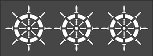 4"x10" Clear Plastic Stencil - Ship Wheel (RG156) - Picture 1 of 2
