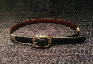 Brighton 'Marcus' 2-Tone Black & Brown Croc Embossed Leather Belt Size M, 28-32" - Picture 1 of 13