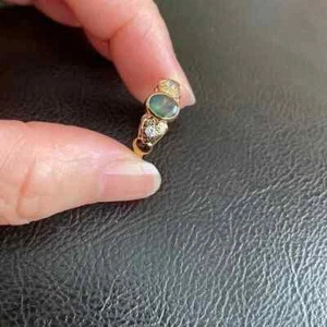 Anillo de zafiro natural de oro amarillo liso de 14 K para mujer talla 5,75 - Imagen 1 de 6