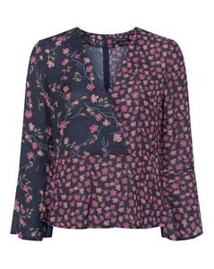 French Connection Floral Drape Top UK10 - Picture 1 of 7