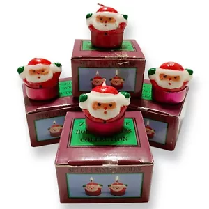 Lincolnshire, Holiday Series, Vintage 70s Tea Light Santa Claus 2" Candles, Mint - Picture 1 of 4