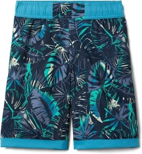 Columbia Boys Sandy Shore Board Shorts Size M Collegiate Navy King Palm - Picture 1 of 15