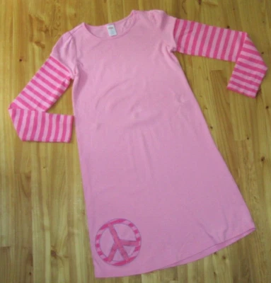 Gymboree Girls Pink 12 L/S PullOver Peace Crew Neck Tee Dress Great Condition - Image 1 of 3