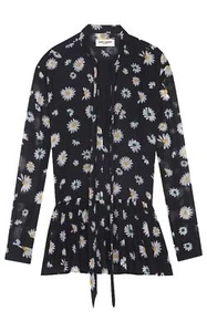 SAINT LAURENT DAISY PRINT WOOL MINI DRESS FR 42 UK 14 - Picture 1 of 7