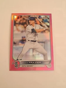 2022 Topps Chrome Pink Refractor Adam Frazier Seattle Mariners #47 In Toploader - Picture 1 of 4