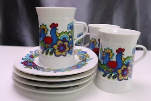 Quadrille Sango MARKETPLACE 8 pz tazza e piattini 7016 Giappone anni '80 - Foto 1 di 11