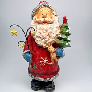12 Zoll Weihnachtsmann mit Sternpersonal, erhöhter Glitzer Schneeflocken & Bäume Design, trägt Baum - Bild 1 von 7