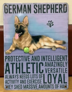Deutscher Schäferhund - Wandschild aus Metall im Vintage-Stil - Bild 1 von 1