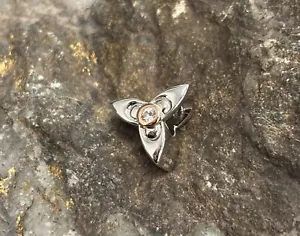 Breloque perle triangle celtique argent gallois et or rose 9 carats Clogau jalons rare - Photo 1/6