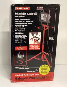 NEW Sears Craftsman Halogen Work Light w/ Tripod 3473826 250W-500W Dual-Purpose - Picture 1 of 4
