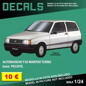 DECALS repro Autobianchi Y10 Turbo Martini Polistil 1/25 25 1/24 1 24 decal - Foto 1 di 2