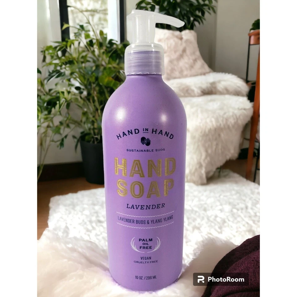 Jabón de manos vegano lavanda mano a mano sin aceite de palma 10 oz sostenible Foto 1 de 4